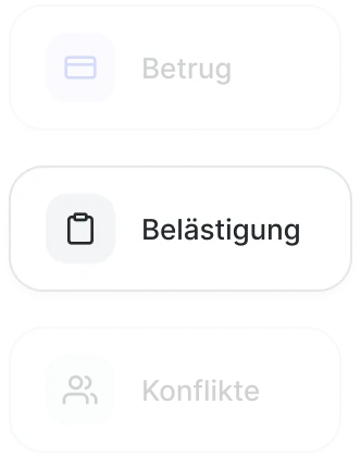 Konfigurierbare Beschwerdekategorien