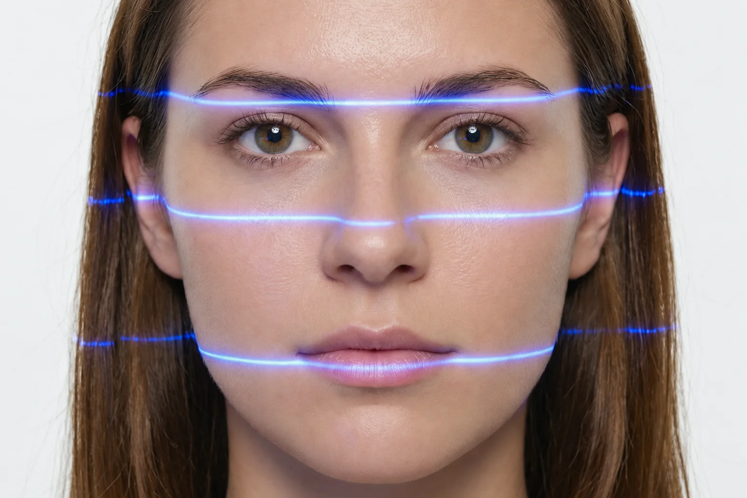 Person nutzt einen Gesichtsscanner zur Zeiterfassung.