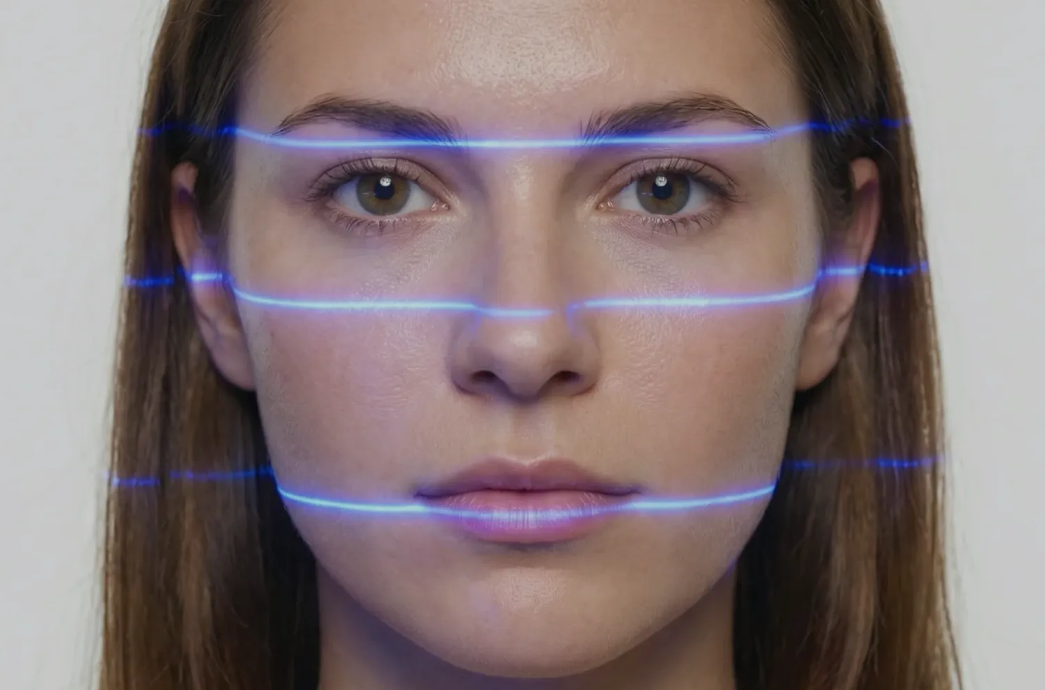 Person nutzt einen Gesichtsscanner zur Zeiterfassung.