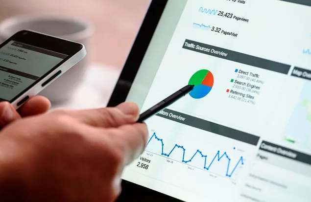Analyse-Dashboard auf einem Tablet