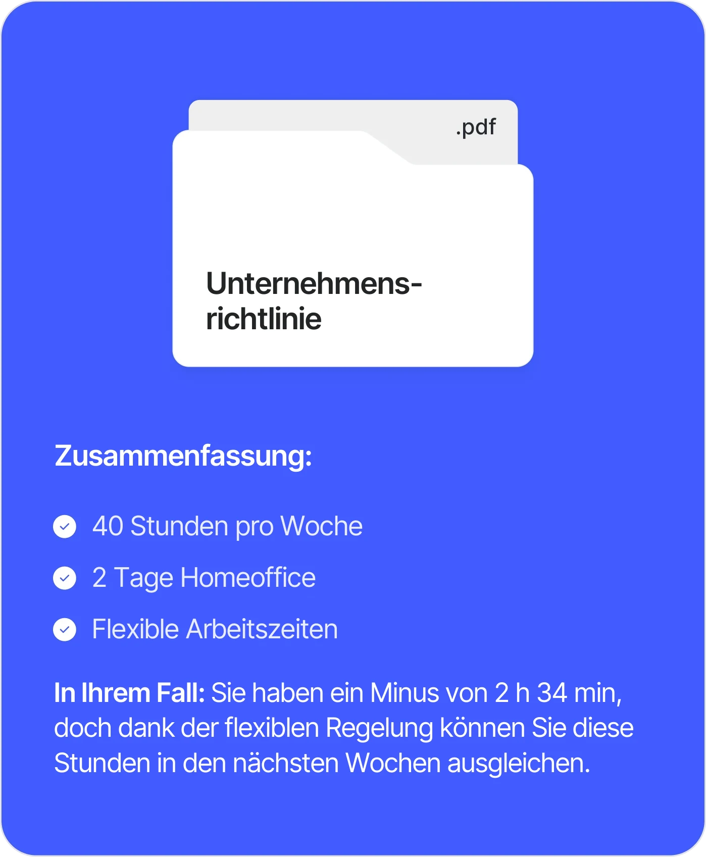 Von Sesame Intelligence erstellte Zusammenfassung einer Unternehmensrichtlinie