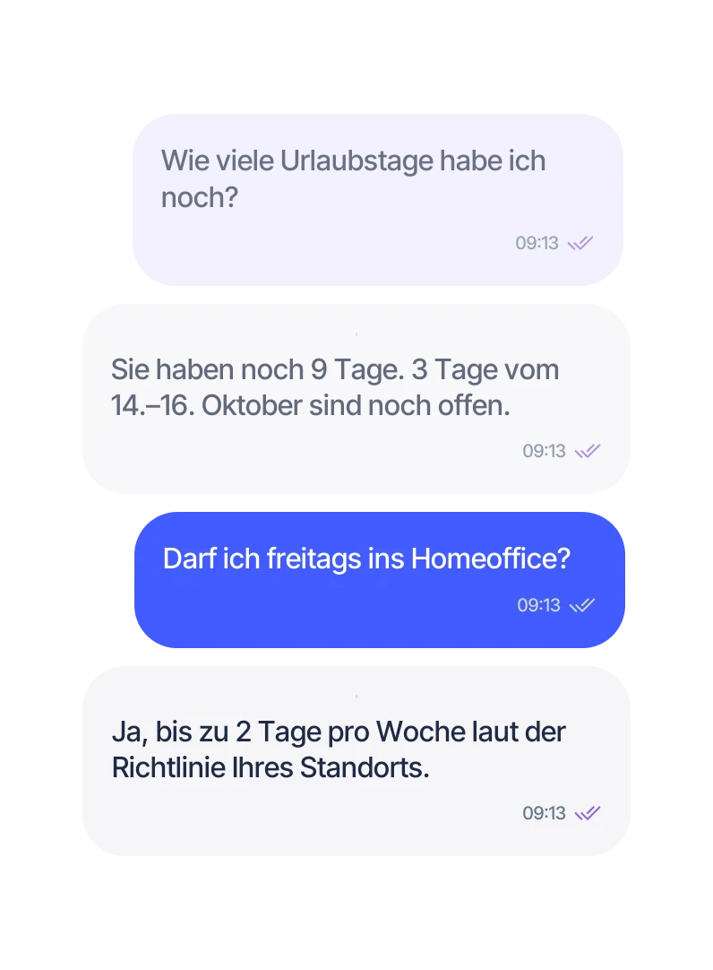 Eine Mitarbeiterin fragt, wie viele Urlaubstage ihr noch bleiben