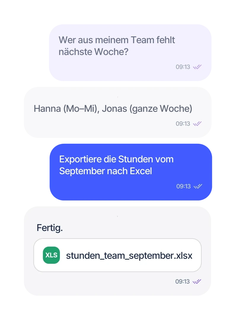 Eine Führungskraft fragt, wer nächste Woche fehlt
