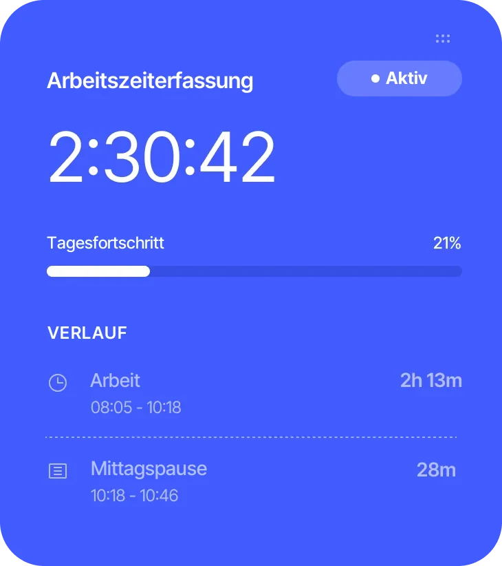 Laufende Arbeitszeiterfassung