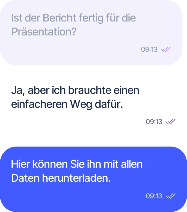 Gespräch über einen präsentationsfertigen Bericht